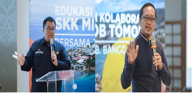 Senior Manager Publikasi dan Komunikasi SKK Migas Perwakilan Kalimantan-Sulawesi (Kalsul) Wisnu Wardhana dan Business Support Senior Manager JOB Tomori Agus Sudaryanto