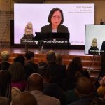 Mantan Presiden Taiwan Tsai Ing-wen menyampaikan pidato melalui video rekaman pada acara Pekan Kesetaraan Gender Taiwan pada 12 Mart 2025 di New York Amerika Serikat (Foto: Dokumentasi TETO)
