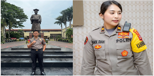 Kasat Narkoba IPTU I Gede Wira Hendana Putra dan Kasubbagdalpers Bag SDM IPTU Kadek Dian Srirahayu