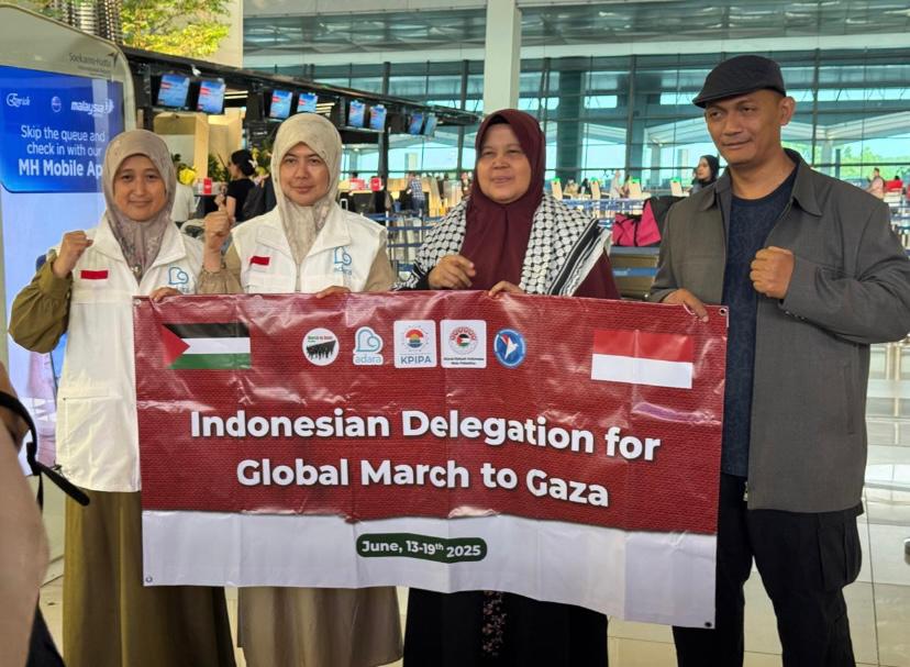Delegasi Indonesia pada "Global March to Gaza" saat berada di Kairo Mesir baru-baru ini (Foto: Dok. KPIPA)