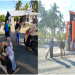 Kepala Desa Teku, Djufri Lasandre Saat melakukan pembersihan bersama dengan Warga