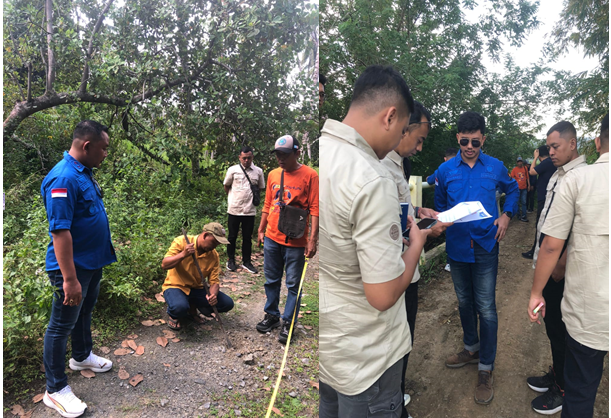 Kepala Cabang Kejaksaan Negeri Pagimana, David Adrianto, SH MH saat melakukan Pemeriksaan Fisik Lapangan Di Desa Siuna bersama Tim Jaksa