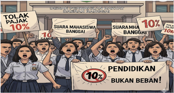 Aliansi mahasiswa dan rakyat Kabupaten Banggai turun ke jalan