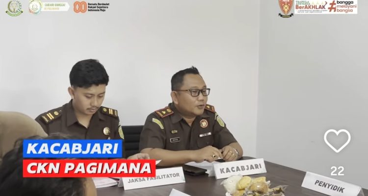 Kepala Cabang Kejaksaan Negeri Pagimana, David Andrianto,SH MH menggelar Expose Restorative Justice ( RJ )
