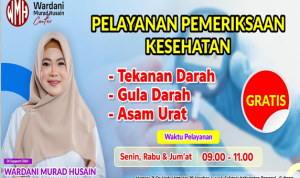 Pelayanan Pemeriksaan Gratis oleh Ibu Wardani Murad Wakil Ketua DPRD 1 Kabupaten Banggai ( IST)