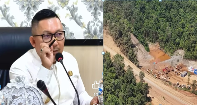 Bupati Banggai, Ir. H. Amiruddin saat memimpin rapat dihadapan para Pemilik tambang Siuna