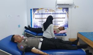 Sambut HUT Lantas ke-70, Satlantas Polres Banggai Gelar Donor Darah