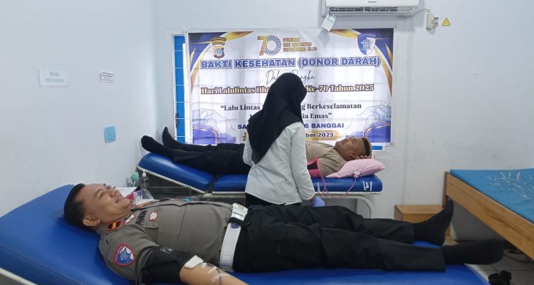 Sambut HUT Lantas ke-70, Satlantas Polres Banggai Gelar Donor Darah