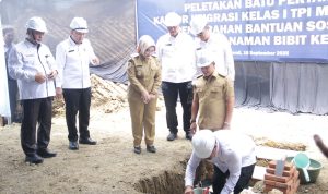 Menteri Kemenimpas Melakukan Peletakan Batu Pertama Pembangunan Kantor Imigrasi Kabupaten Morowali ( ist)