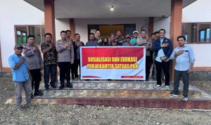 Tim Pokja Kamtib Satgas PKH yang dipimpin oleh Kombes Pol Bayu Wicaksono bersama Kompol Indro Rizkiadi dari Bareskrim Mabes Polri bertatap muka langsung dengan masyarakat