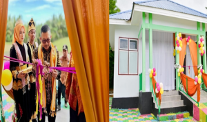 Bupati Banggai, Ir. H. Amiruddin Saat Melakukan Pengguntingan Pita dimulainya beroperasinya UGD Puskesmas Balantak Kabupaten Banggai