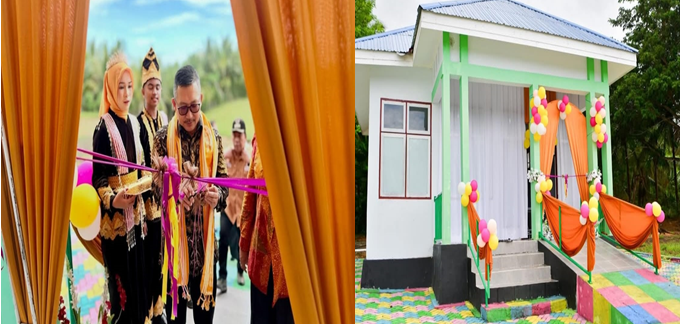 Bupati Banggai, Ir. H. Amiruddin Saat Melakukan Pengguntingan Pita dimulainya beroperasinya UGD Puskesmas Balantak Kabupaten Banggai