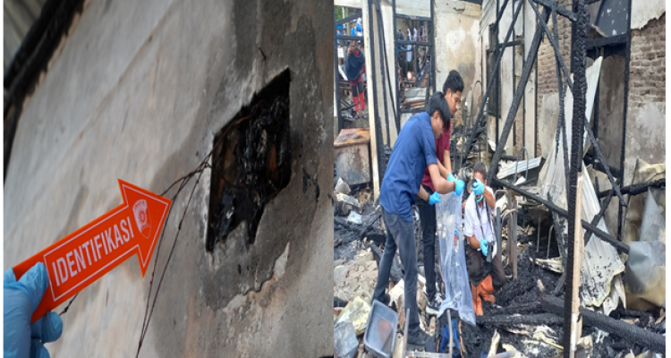Polres Banggai Olah TKP Kebakaran Rumah di Jalan S. Musi Luwuk