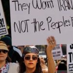 Protes/demo terhadap aksi penyerangan Amerika-Israel terhadap Iran meluas di Amerika, termasuk di Los Angeles California baru-baru ini (ANTARA/Xinhua/Qiu Chen/aa)