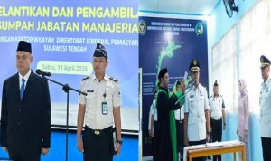 Kepala Kantor Wilayah Direktorat Jenderal Pemasyarakatan Sulawesi Tengah (Kakanwil Ditjenpas Sulteng), Bagus Kurniawan Saat memimpin Pelantikan