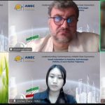 Asia Middle East for Research and Dialogue (AMEC) menggelar Webinar Internasional "Memahami Dinamika Timur Tengah Kontemporer" dengan moderator alumni Cambridge University Inggris, Mumtaza Chairannisa (bawah, paling kanan) pada 13 Mei 2026 (Foto: Dokumentasi AMEC)