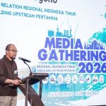 Senior Manager Relation Regional Indonesia Timur Subholding Upstream Pertamina, Sigit Dwi Aryono, Saat memberikan Sambutan di hadapan peserta Media Gathering Media 2026 Di Kabupaten Banyuwangi